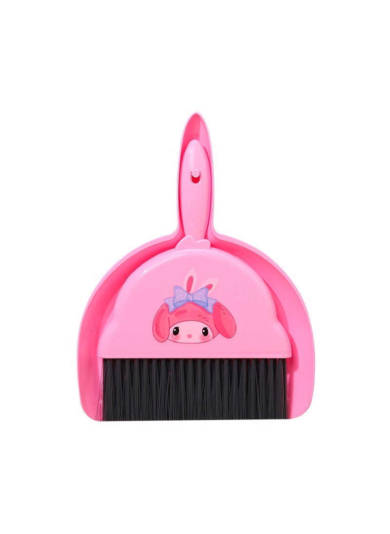 Desktop dustpan broom suit household car cleaning tool broom computer keyboard cleaning brush broom with shovel suit Bright pink