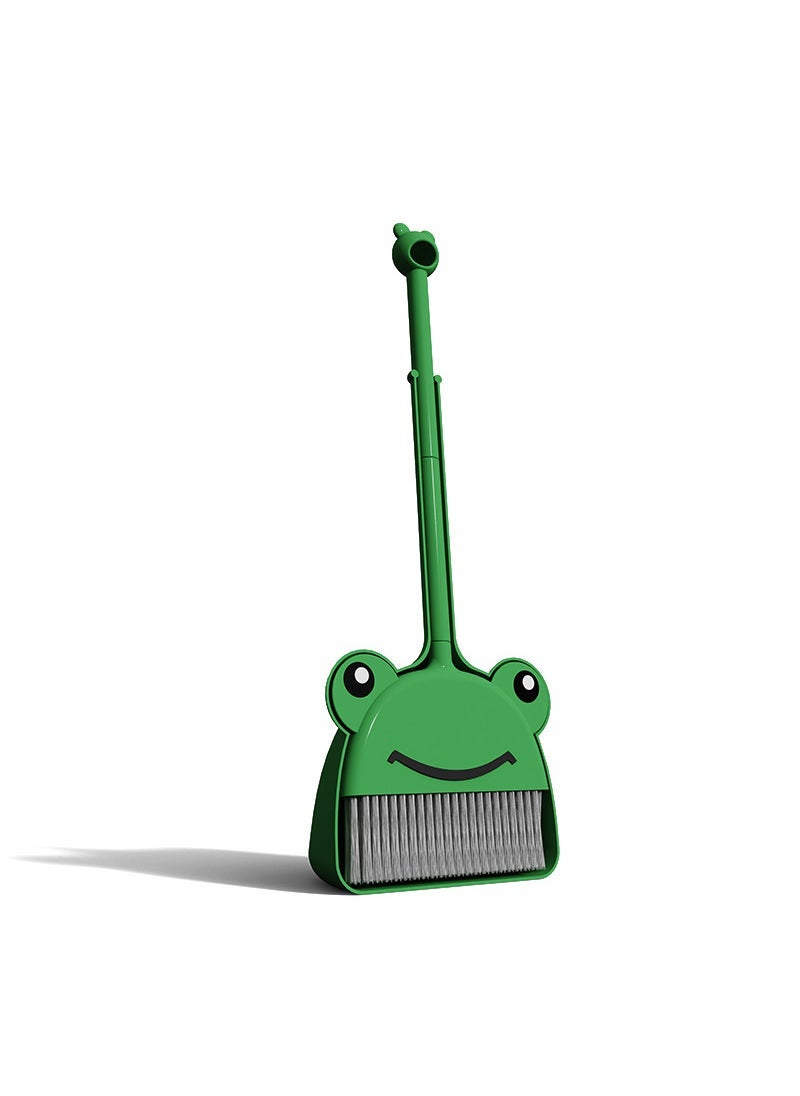 Kids Broom Dustpan Set Home Cleaning Toy Green Frog suit