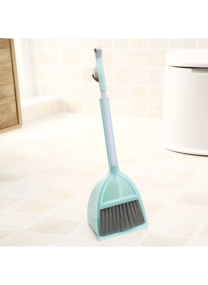 Kids Broom Dustpan Set Home Cleaning Toy Light blue