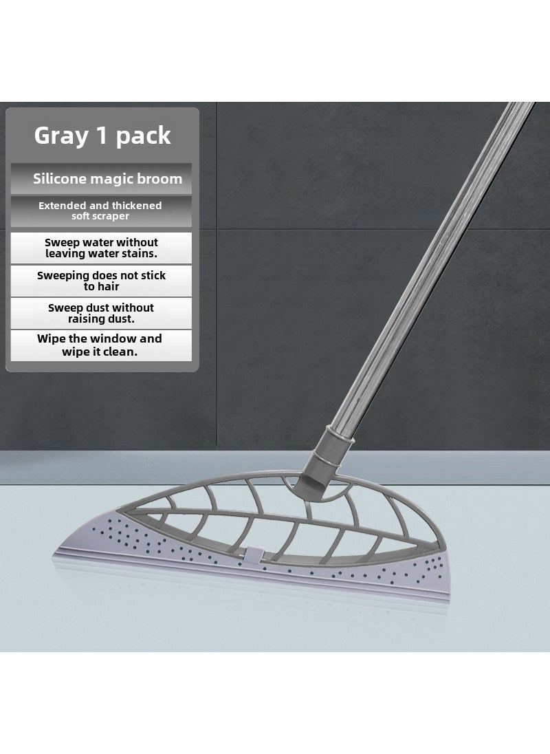 Magic Silicone Broom Sweeper Household Water Squeegee Grey