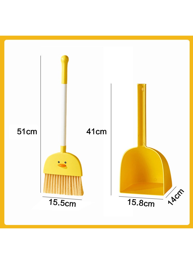 Kids Mini Broom Dustpan Set Magic Sweeping Toy Yolk duck broom set