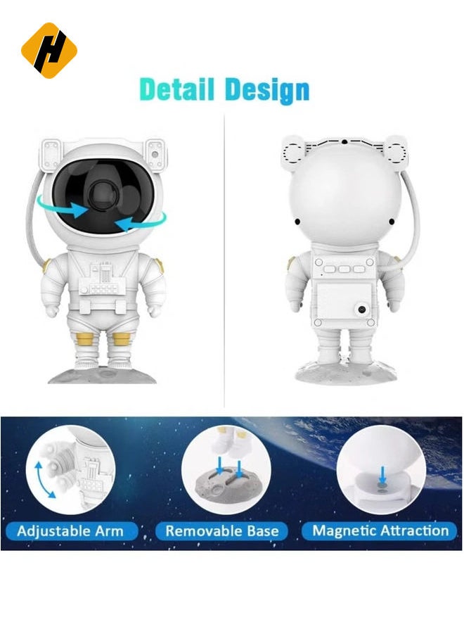 Kids Star Projector Night Light Astronaut LED Projection Lamp for Bedroom, Starry Night Light Projector with Timer,