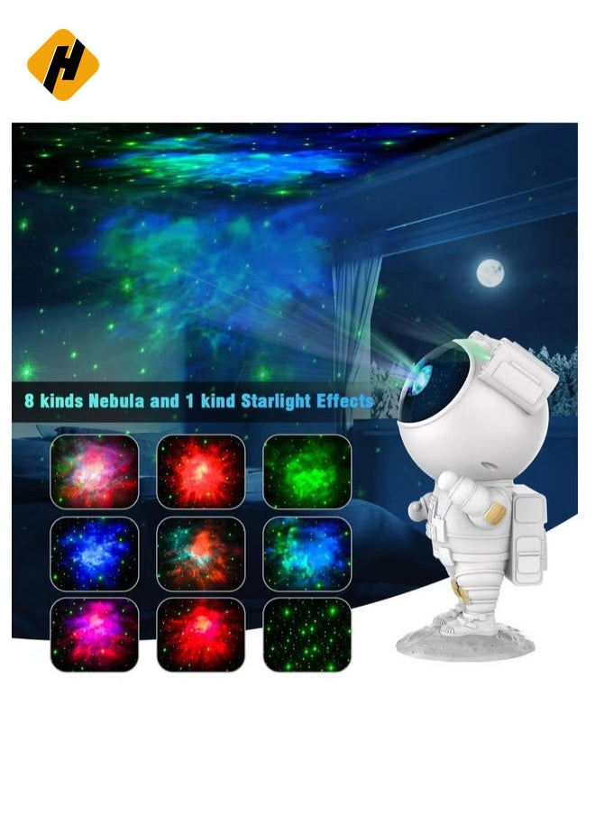 Kids Star Projector Night Light Astronaut LED Projection Lamp for Bedroom, Starry Night Light Projector with Timer,