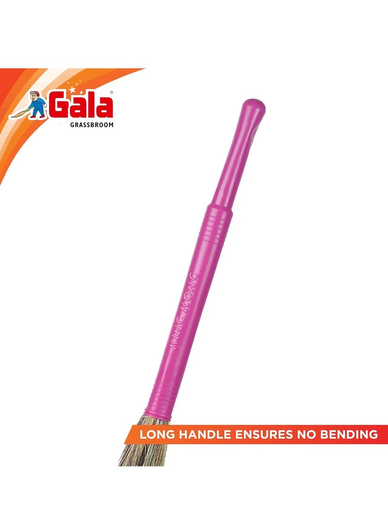 Gala King Kong Grass Floor Broom - Pack Of 1, Pink