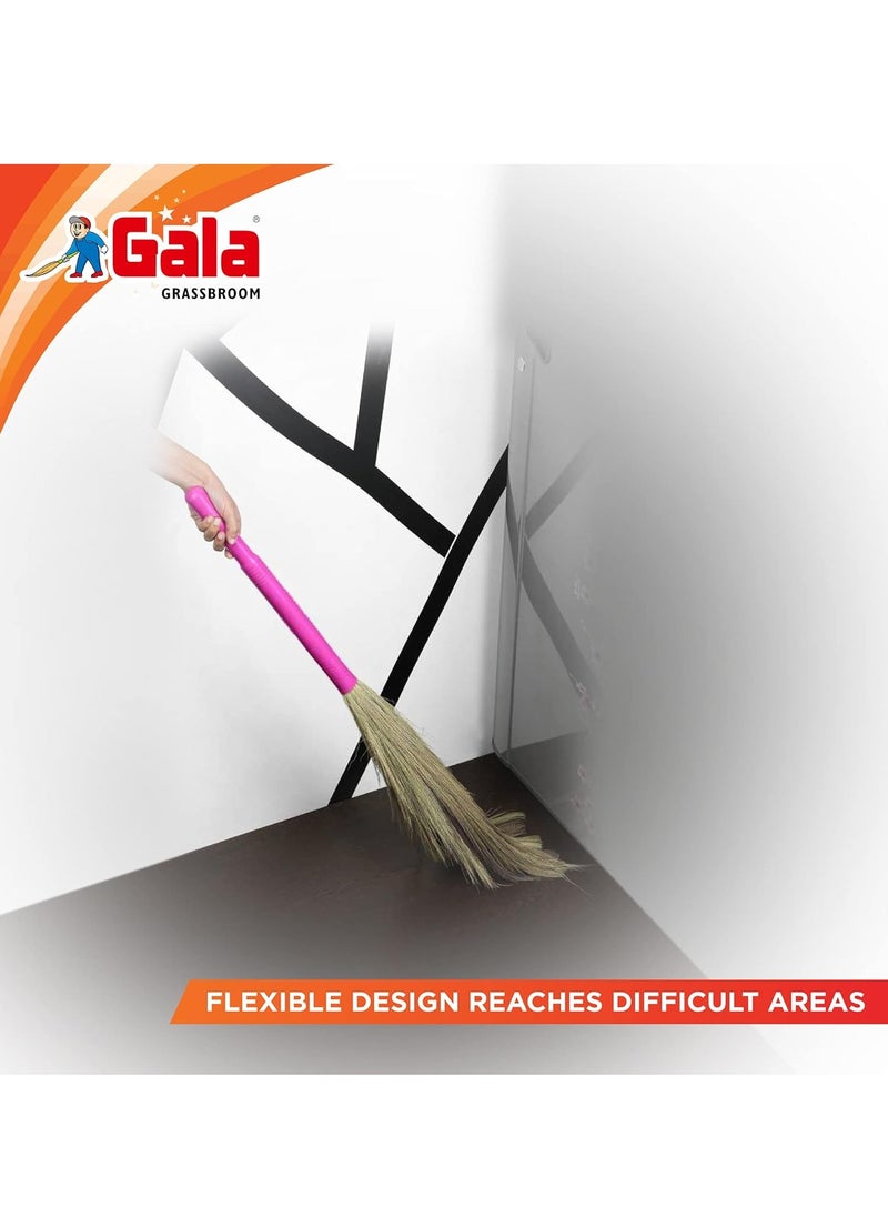 Gala King Kong Grass Floor Broom - Pack Of 1, Pink