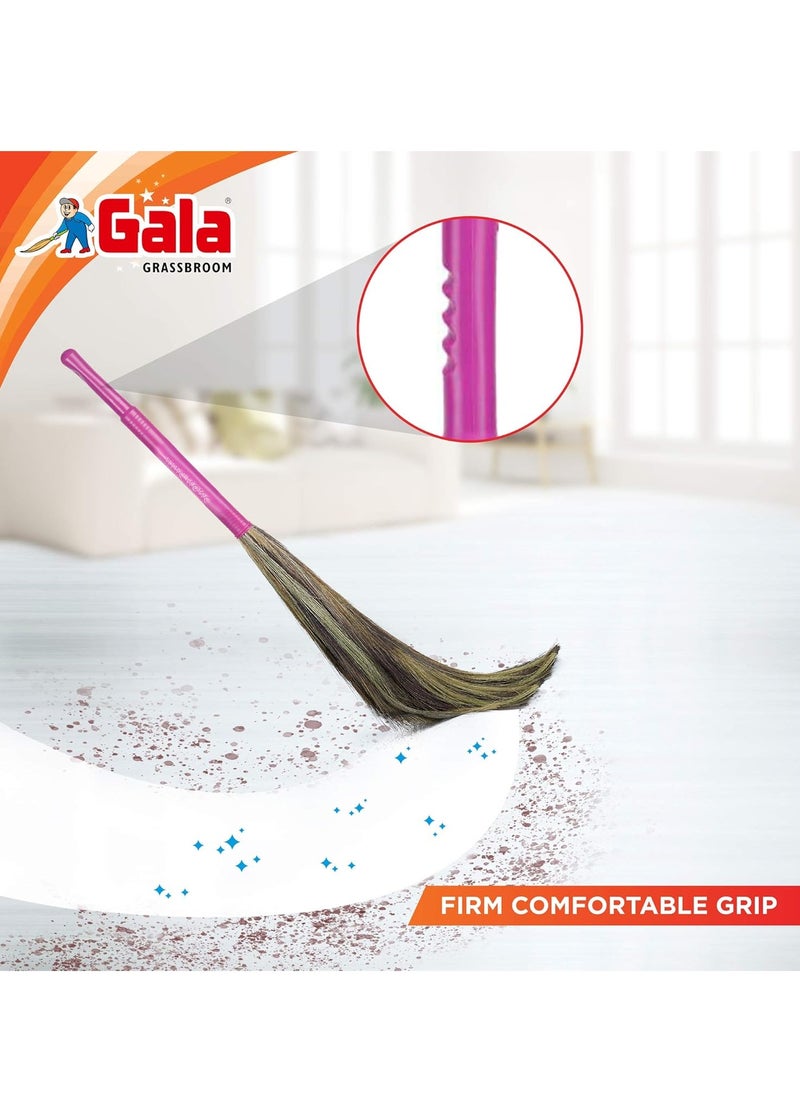 Gala King Kong Grass Floor Broom - Pack Of 1, Pink