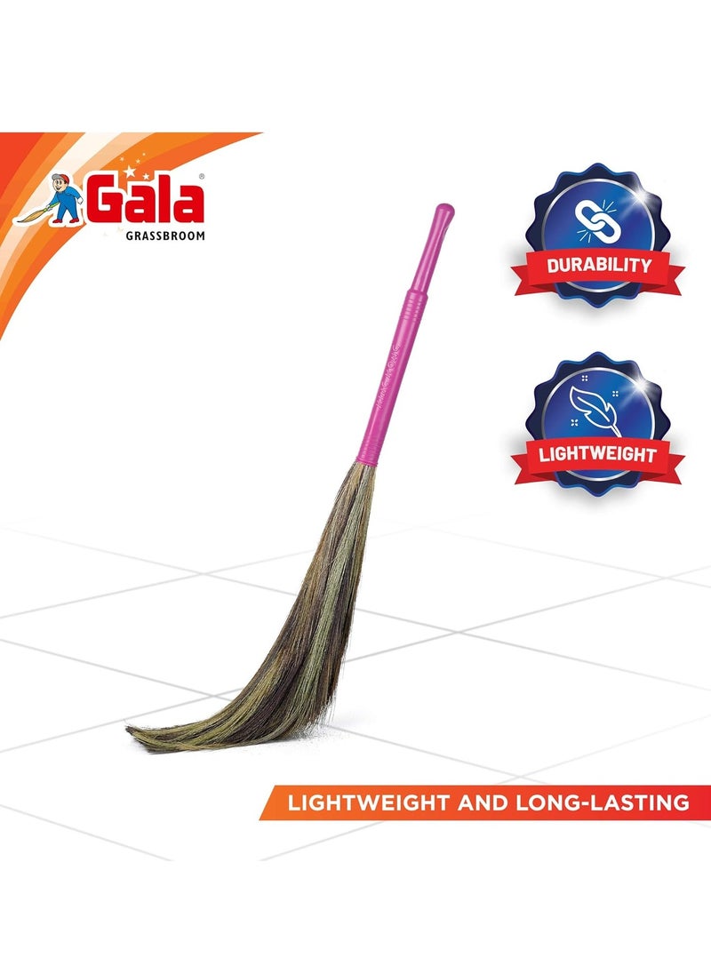 Gala King Kong Grass Floor Broom - Pack Of 1, Pink