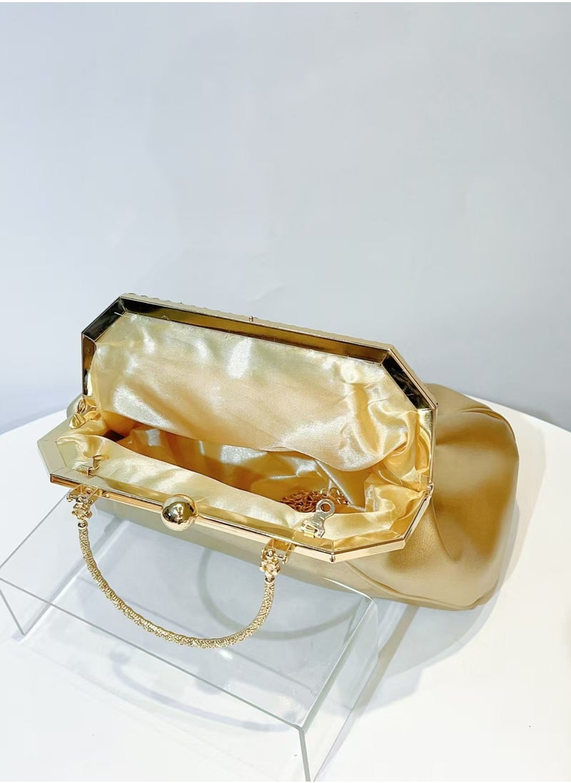 Crystal Bow Evening Bag,Party Clutch,Crossbody Bag-Gold