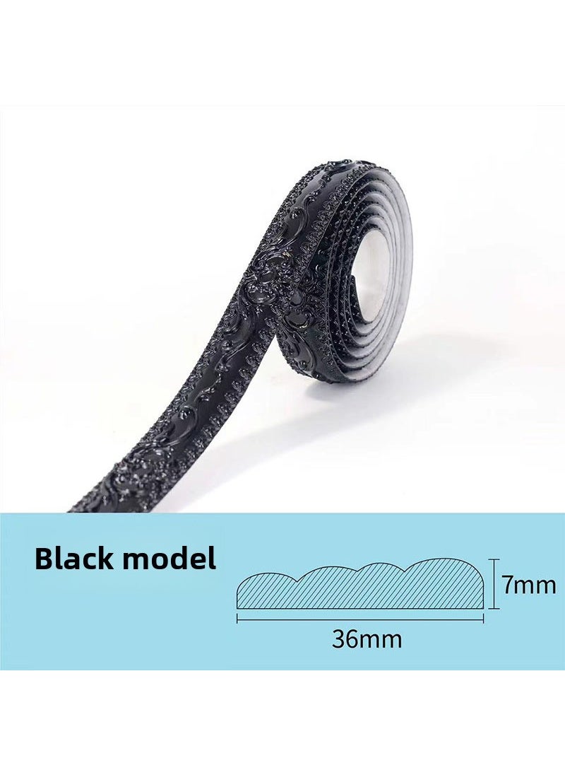 1 x 5 pcs 3.6cm PVC Mirror Frame Trim Self-Adhesive Black self-adhesive