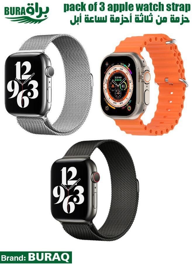 Apple Watch Band Strap For Apple Watch Ultra 2/Ultra 49mm, Series 10 46mm, 9/8/7 45mm, SE2/SE/6/5/4 44mm, 3/2/1 42mm