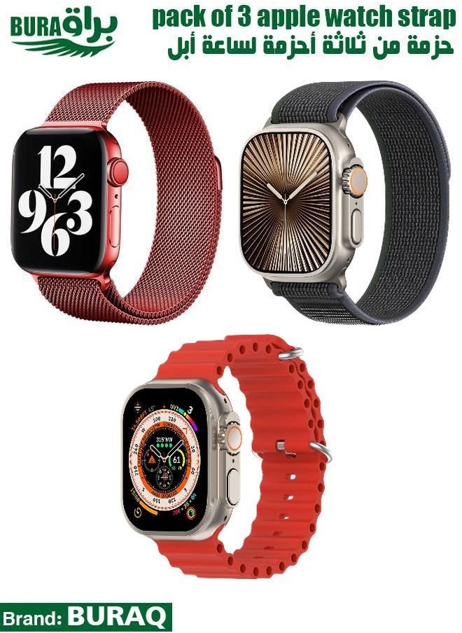 Apple Watch Band Strap For Apple Watch Ultra 2/Ultra 49mm, Series 10 46mm, 9/8/7 45mm, SE2/SE/6/5/4 44mm, 3/2/1 42mm