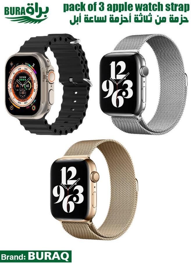 Apple Watch Band Strap For Apple Watch Ultra 2/Ultra 49mm, Series 10 46mm, 9/8/7 45mm, SE2/SE/6/5/4 44mm, 3/2/1 42mm