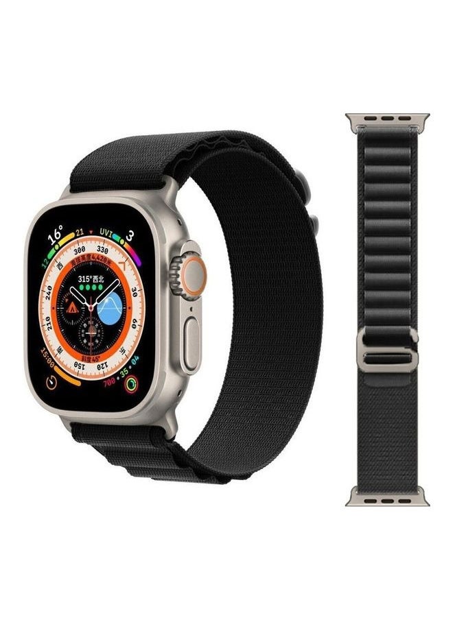 2Pack for Apple Watch Alpine Loop Band 49mm/45mm/44mm/42mm Nylon Woven Sport Strap Compatible with iWatch Series 8/Ultra/7/SE/6/5/4/3/2/3 Black/Orange