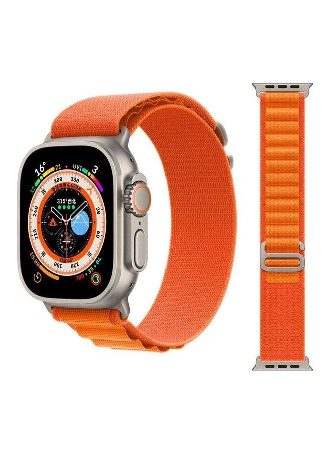 2Pack for Apple Watch Alpine Loop Band 49mm/45mm/44mm/42mm Nylon Woven Sport Strap Compatible with iWatch Series 8/Ultra/7/SE/6/5/4/3/2/3 Black/Orange