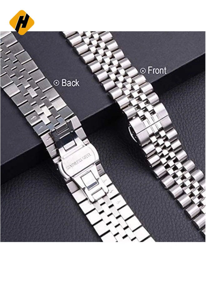 Compatible with Apple Watch Band 41mm 40mm 38mm, Stainless Steel Heavy Band with Butterfly Folding Clasp Link Bracelet for iWatch Series8/7/6/ SE Series 5/4/3/Men Women,