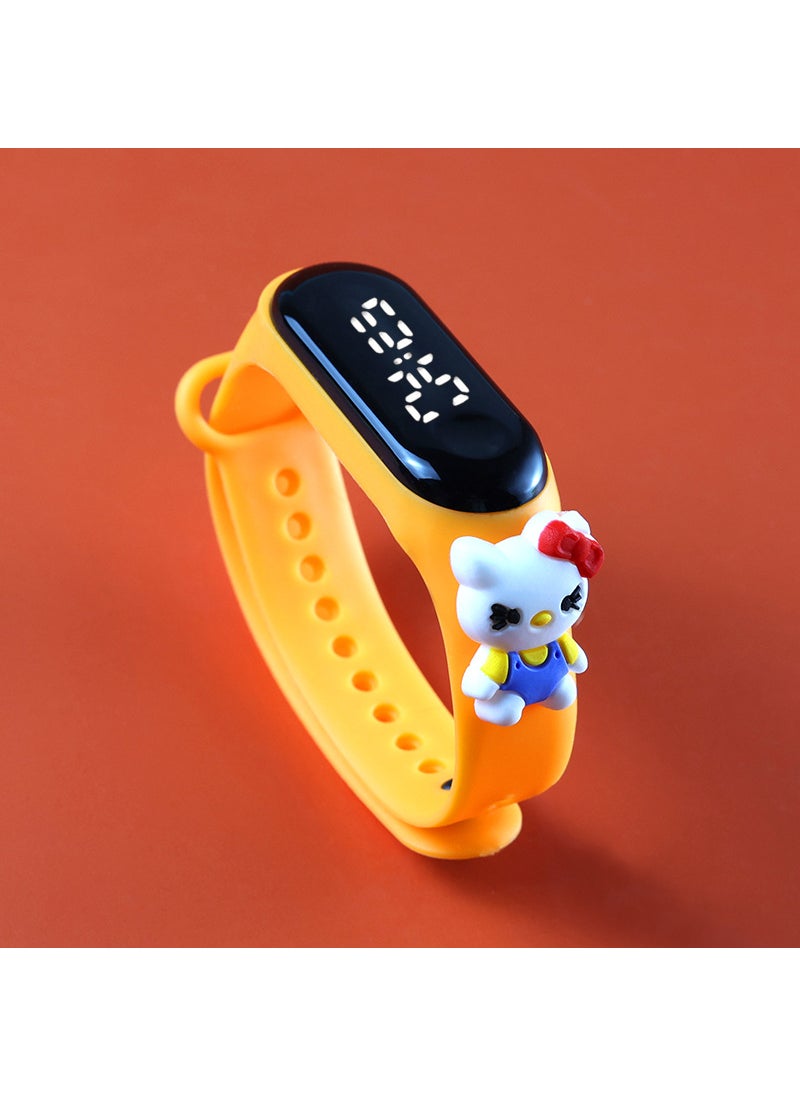 Kids Cartoon LED Watch Waterproof Touch Black Panda