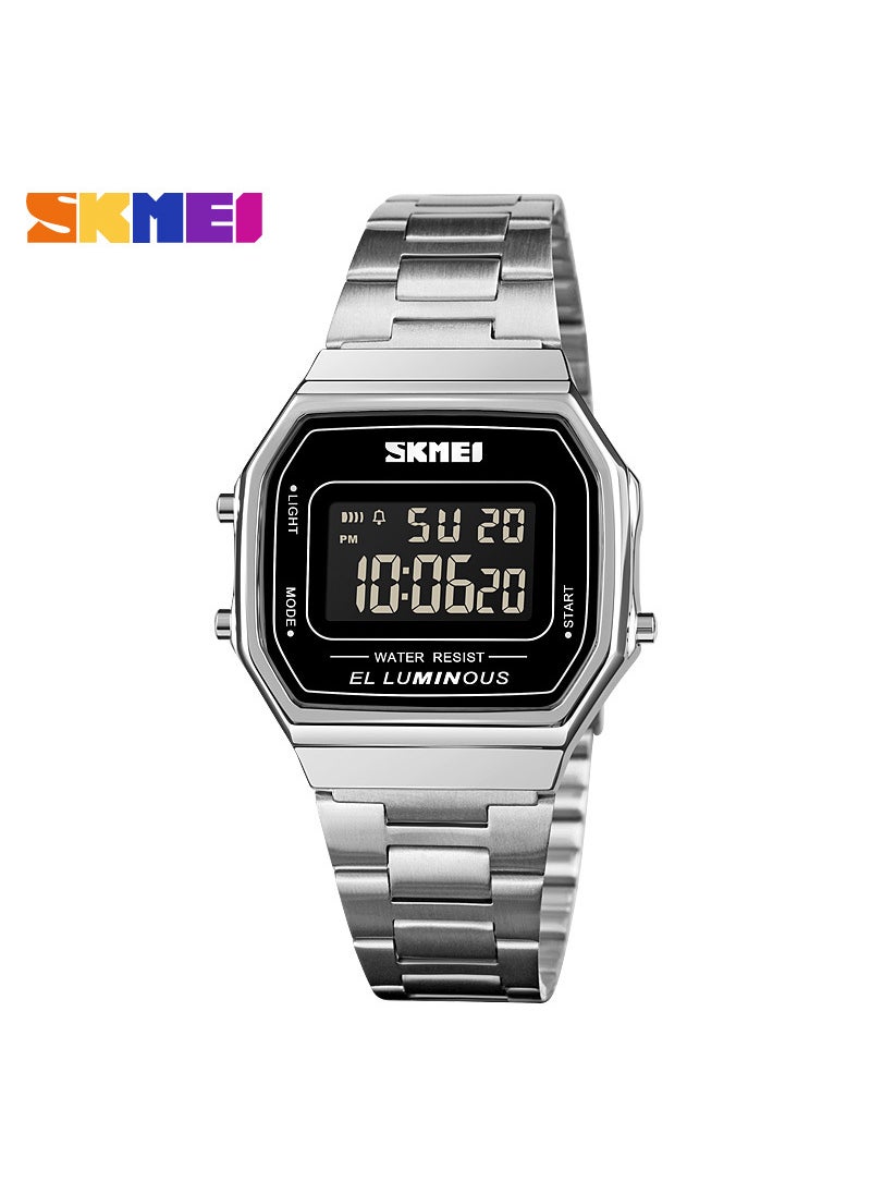 Trendy SKMEI Hip Hop Metal Wristwatch Silver