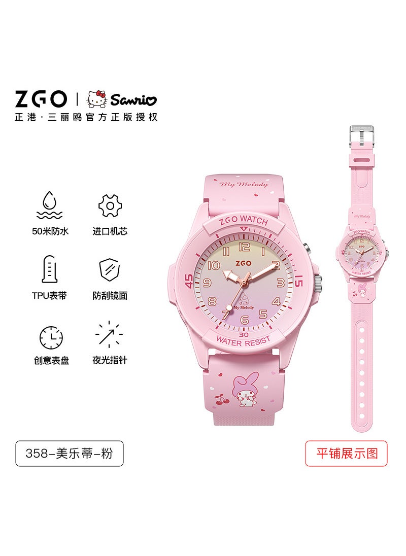 Sanrio Cinnamoroll Womens Watch, Luminous Quartz, Birthday Gift Melody-pink