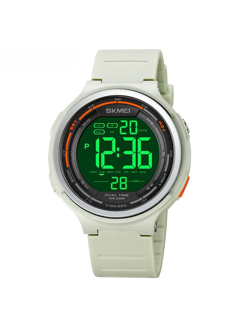 SKMEI Multifunctional Digital Watch Alarm Stopwatch Water Resistant Gray