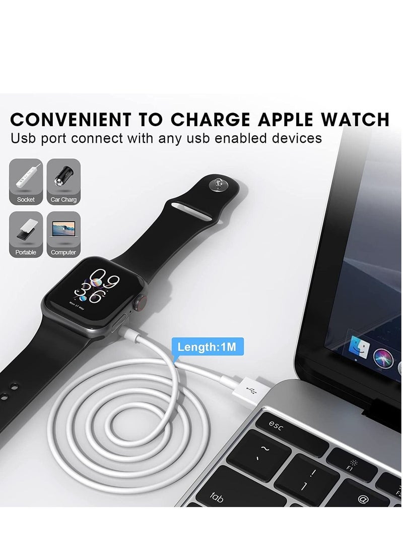 𝟐𝟎𝟐𝟐 𝐔𝐩𝐠𝐫𝐚𝐝𝐞𝐝 for Apple Watch Charger Magnetic Fast Charging Cable [Portable] Magnetic Wireless Charging Compatible with Apple Watch Series Ultra/8/7/6/SE/SE2/5/4/3/2/1-[3.3ft/1M] White