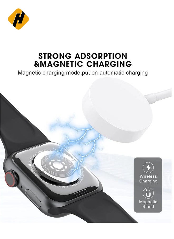 𝟐𝟎𝟐𝟐 𝐔𝐩𝐠𝐫𝐚𝐝𝐞𝐝 for Apple Watch Charger Magnetic Fast Charging Cable [Portable] Magnetic Wireless Charging Compatible with Apple Watch Series Ultra/8/7/6/SE/SE2/5/4/3/2/1-[3.3ft/1M] White