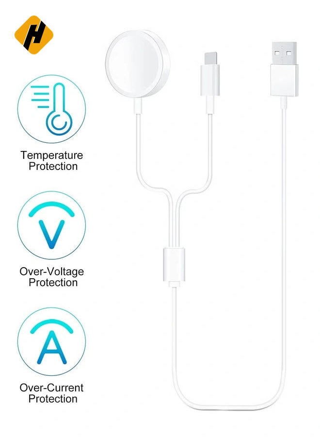 Compatible with Apple Watch Charging Cable Series 7 / 6 / SE / 5 / 4 / 3 / 2 / 1 All Series, Just Place it on and Charge, Convenient to Carry