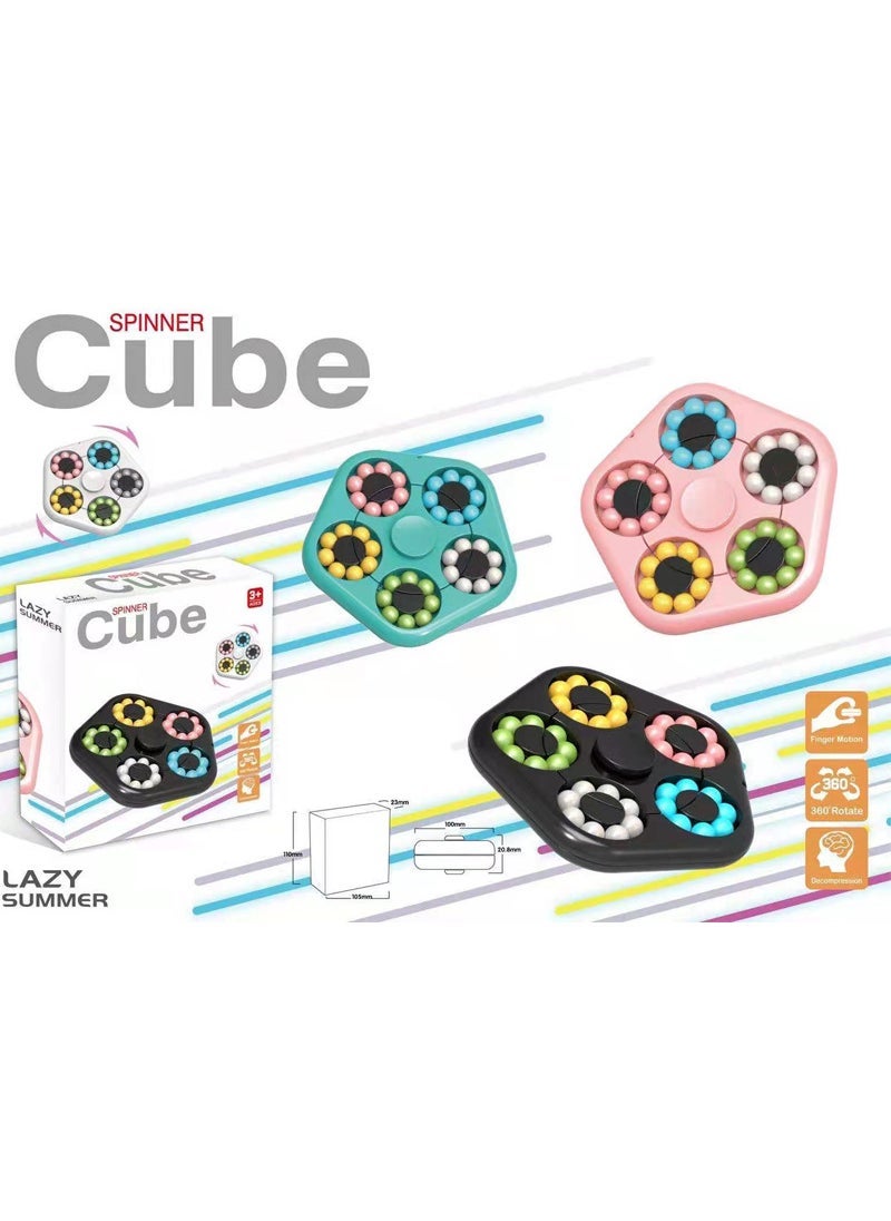 Cross-border creative decompression triangle gyro six-side rotating cube bean children's fingertip fun decompression cube delivery