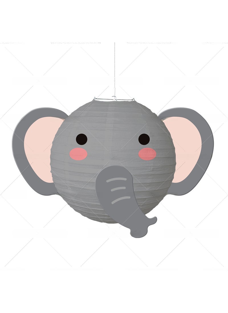 1 x 5 pcs Rabbit Lantern Cartoon Animal Mid-Autumn Festival DIY Paper Craft for Kids Elephant