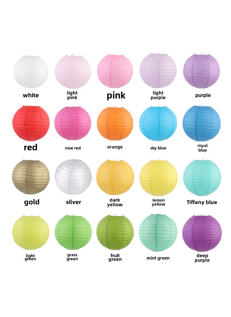 1 x 5 pcs Round White Paper Lanterns Birthday Wedding Party Decor Color (color message)