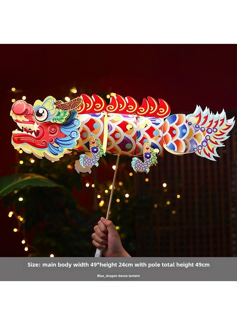 2024 Mid-Autumn Rabbit Lantern DIY Kit for Kids 【1 piece】blue dragon dance_paper lantern