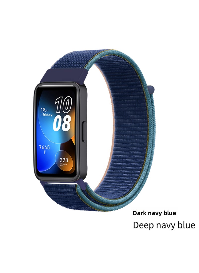 1 x 5 pcs Nylon Loop Band Magic Strap for Huawei Band 9 12# Deep Sea Army Blue