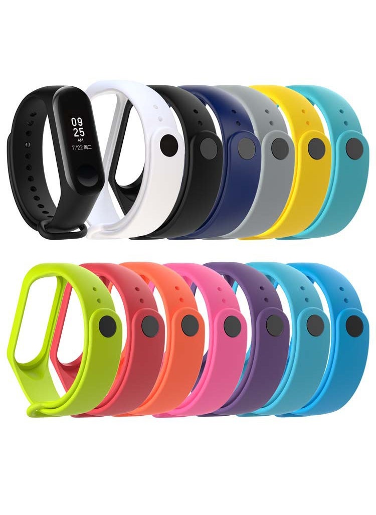 1 x 5 pcs Silicone Strap for Xiaomi Band 3 - 13 Colors White