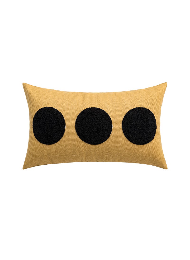 Nordic Boho Tassel Embroidered Cushion Cover Three black circles