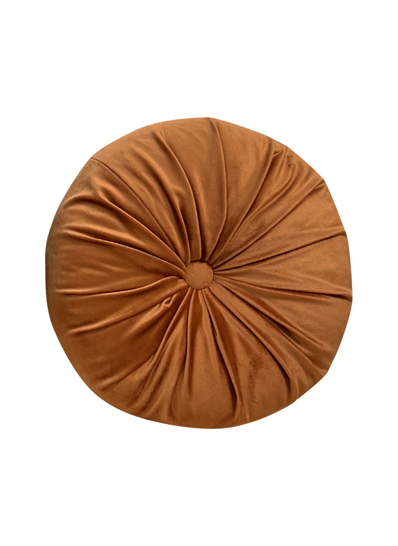 Round Pumpkin Pillow Velvet Cushion Orange-Pumpkin Pillow