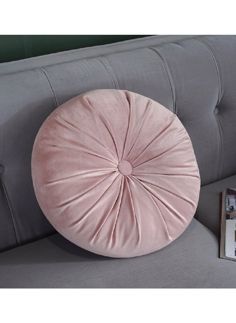 Round Pumpkin Pillow Velvet Cushion Pink-Pumpkin Pillow