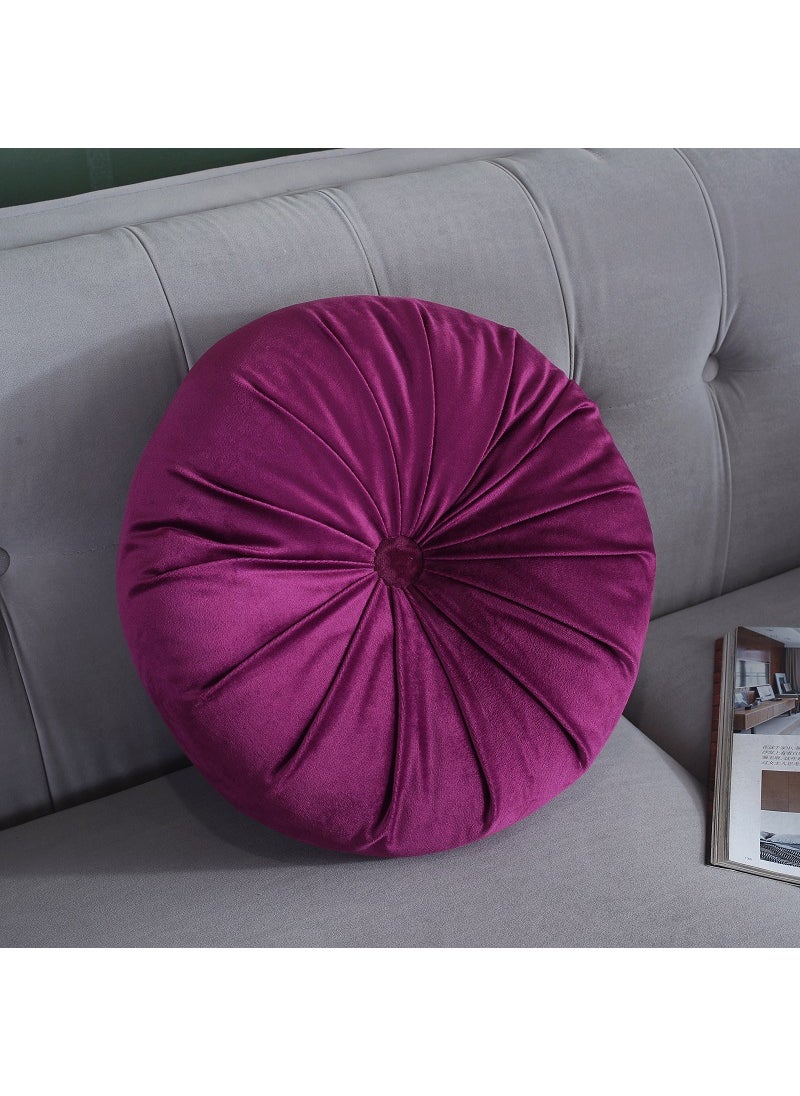 Round Pumpkin Pillow Velvet Cushion Purple-Pumpkin Pillow