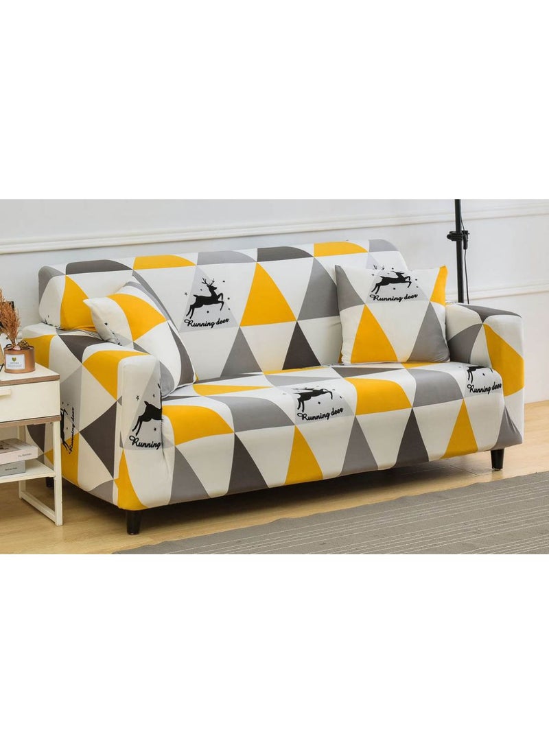 Geometric Pattern Non-Slip Sofa Slipcover Multicolour