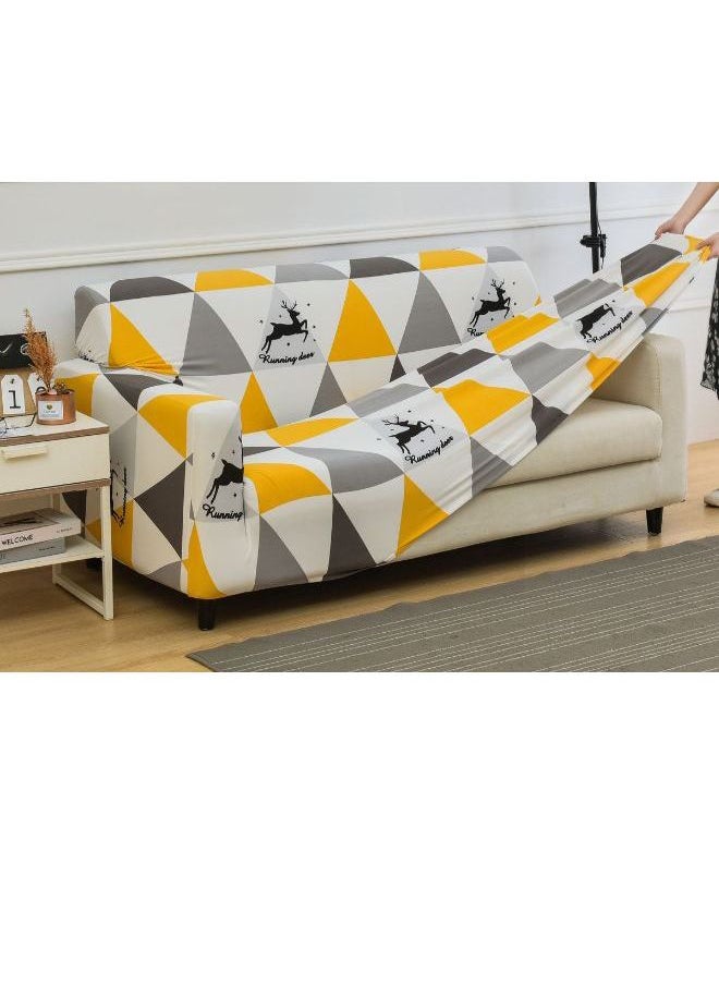 Geometric Pattern Non-Slip Sofa Slipcover Multicolour