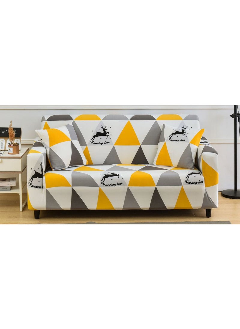 Geometric Pattern Non-Slip Sofa Slipcover Multicolour