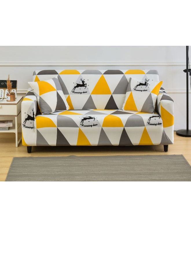 Geometric Pattern Non-Slip Sofa Slipcover Multicolour