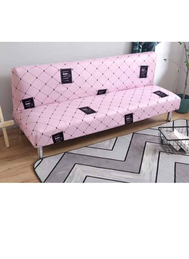 Simple Style Sweet Letter Print Stretchable Sofa Slipcover Pink/Black 160-185cm