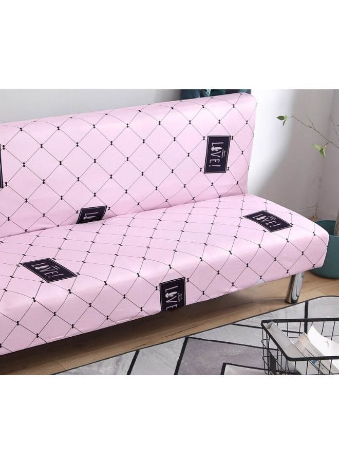 Simple Style Sweet Letter Print Stretchable Sofa Slipcover Pink/Black 160-185cm