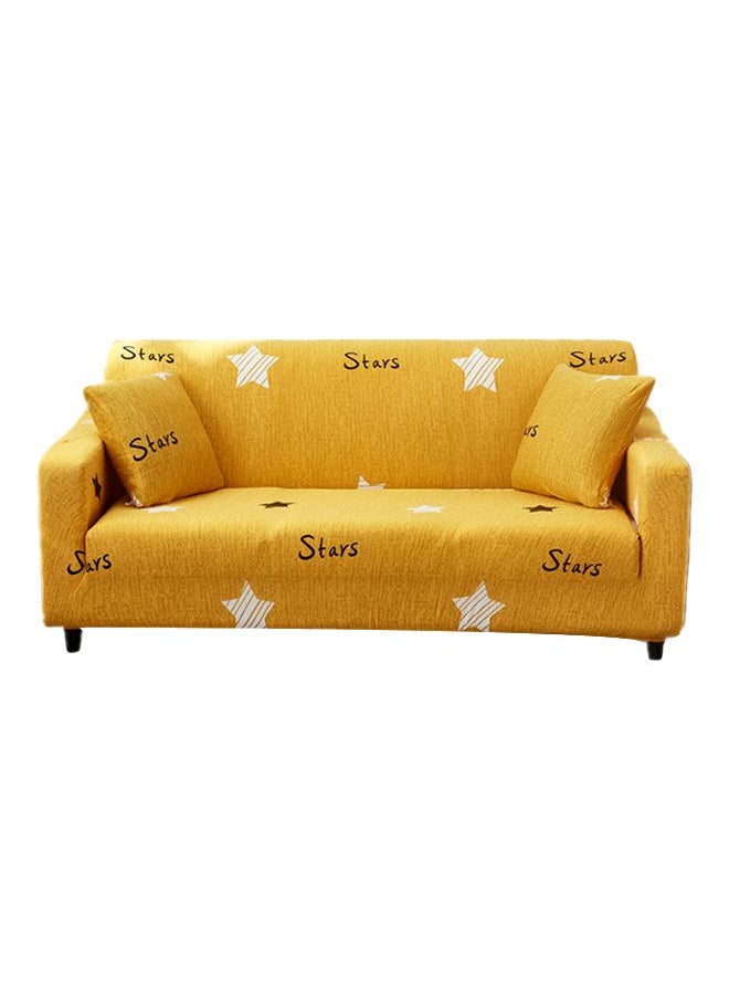 Printed 3-Seater Sofa Slipcover Yellow/Black/White 190-230cm