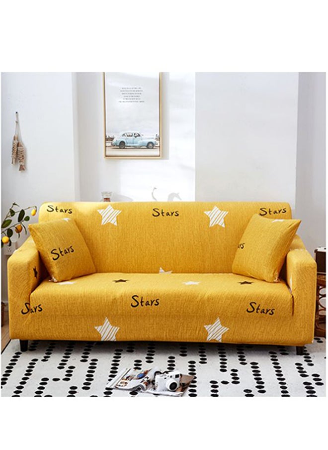 Printed 3-Seater Sofa Slipcover Yellow/Black/White 190-230cm