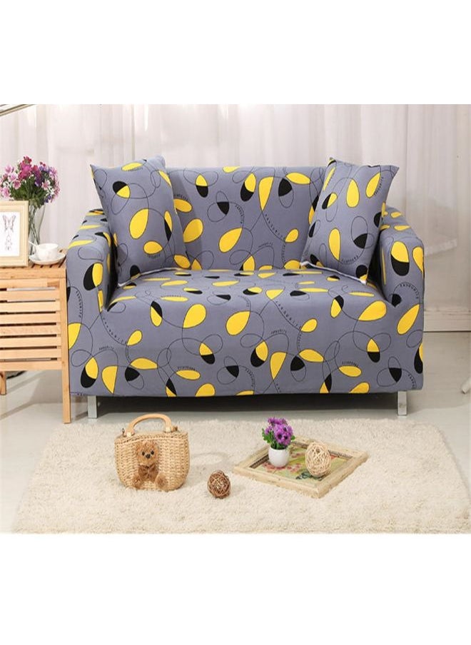 Comfortable Colour Block Sofa Slipcover Grey/Yellow/Black