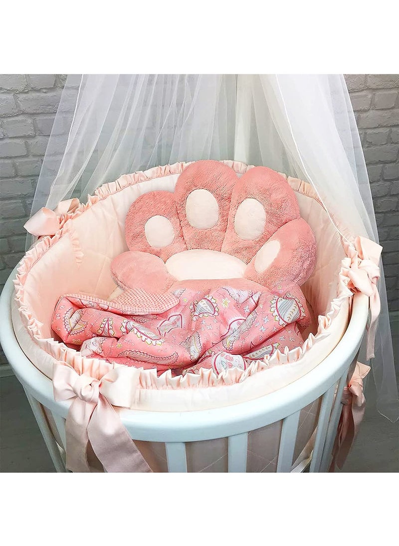 Cat Paw Cushion, Lazy Sofa Seat Cushion Plush Sofa Cushion, Floor Mat Office Chair Cushion Bear Claw Shape Comfortable and Cute Seat Cushion For Restaurant Bedroom, 70x60cm (Pink)