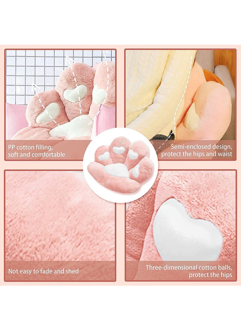 Cat Paw Cushion, Lazy Sofa Seat Cushion Plush Sofa Cushion, Floor Mat Office Chair Cushion Bear Claw Shape Comfortable and Cute Seat Cushion For Restaurant Bedroom, 70x60cm (Pink)