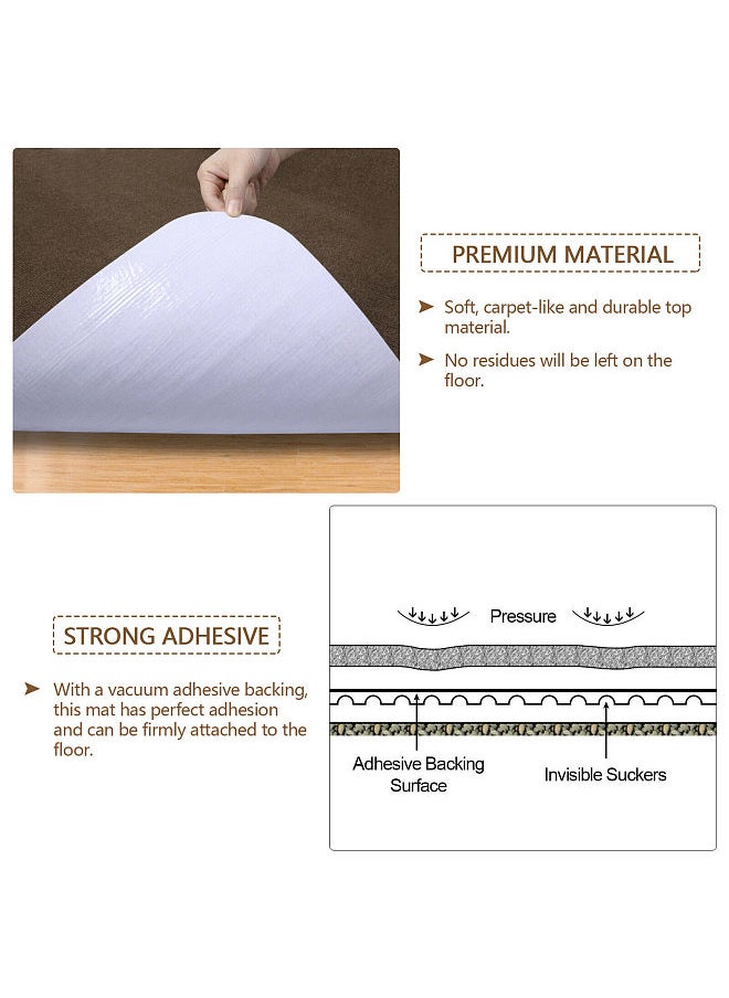 Floor Chair Mat, Adhesive Non-slip Office Home Desk Chair Mat, Carpet Floor Scratches Protector, Brown