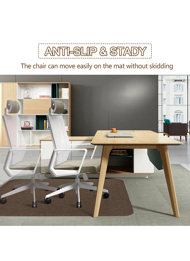 Floor Chair Mat, Adhesive Non-slip Office Home Desk Chair Mat, Carpet Floor Scratches Protector, Brown