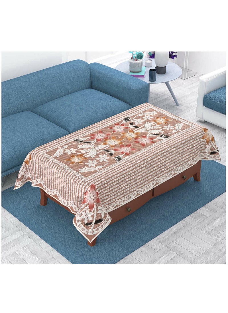 Cotton Floral Printed 5 Seater Sofa Cover Set with Table Cover, (Multicolour)